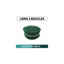 Liens 2 boucles Plastifiés Vert - Botte de 1000 Liens - 12cm