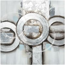 Lienzo pintado 'Abstrait' gris 78 x 78 cm - Atmosphera créateur d'intérieur
