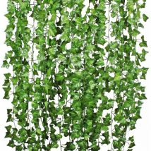 Soniatkia - Lierre Artifici Plantes Guirlande Vigne 12 Pcs Exterieur Lierre Artifici Guirlande Décoration pour Célébration, Mariage, Cuisine, Jardin,