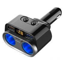 Lifcausal - Chargeur Voiture 150W PD+QC3.0 Double Prise 12-24V avec Voltmètre led et Interrupteur Universel suv, Camion