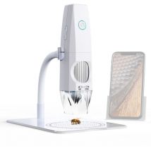 Lifcausal - Microscope électronique WiFi, connexion d'ordinateur portable usb 2MP 1080P prise de microscope photo-vidéo avec 8 lumières led support