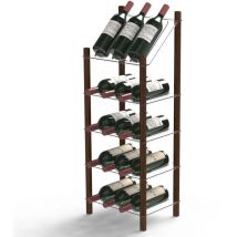 Life Story - Soporte para 15 botellas de vico con marco de madera, con estante inclinado y 4 estantes planos - 'mywinebar' - Marrón