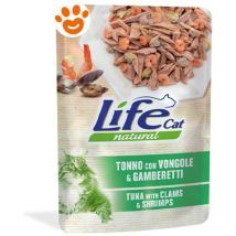 Cat Natural per Gatti Adulti da 70 gr Tonnetto con Vongole e Gamberetti - Life