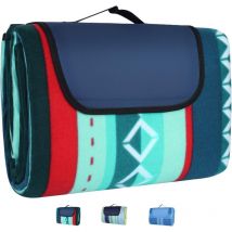 Liferun - Couverture de pique-nique d'extérieur - 300 x 300 cm - Avec dos étanche - Étanche - Avec poignée de transport - Pour camping, pique-nique,