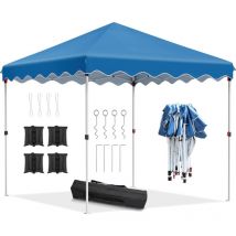 Gazebo 3x3 Pieghevole Impermeabile, Gazebo da Giardino 420D Oxford, Protezione uv 50+, Tenda da Giardino Con Sacco di Sabbia Chiodi Rettificati Corda