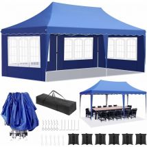 Liferun - Pavillon, Faltpavillon 3x6, Pavillon Wasserdicht Stabil Winterfest, Gartenpavillon mit 6 Sandsack, Gartenzelt Pavillon mit 4 Seitenteilen,