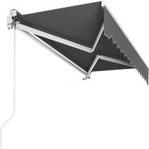 Liferun - Store Banne Manuel, 300 x 250 cm, Auvent Rétractable à Bras Repliable, Store Articulé, avec Support Mural, Manivelle, Imperméable,