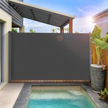 Liferun - Store Latéral 160 X 350 Cm (h X L),auvent Latéral Extensible,paravent Exterieur Retractable,brise Vue Retractable,coupe-vent,imperméable, 
