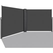 Tenda Laterale Doppia 160 x 600 cm (h x L),Tenda da Sole Laterale, Tendone Laterale Estensibile,Tenda Sole Allungabile,Tenda Laterale