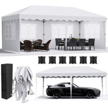 Liferun - Tonnelle Pliante 3x6, Tonnelle de Jardin Exterieur 420D Oxford, Imperméable Tente de Reception avec 4 Panneaux Latéraux, Protection uv 50+,