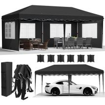 Liferun - Tonnelle Pliante 3x6, Tonnelle de Jardin Exterieur 420D Oxford, Imperméable Tente de Reception avec 4 Panneaux Latéraux, Protection uv 50+,