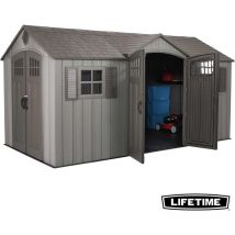 Lifetime - Abri de Jardin Rough Cut Double Entree 4.57 x 2.44 m pehd 30318