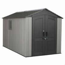 Lifetime - Caseta de jardín y cobertizo Phoenix 356 x 213 x 228 cm gris cobertizo de jardín de plástico y cobertizo para herramientas