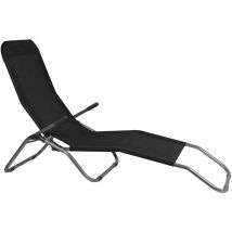 Maxxgarden - Transat de plage noir - 187 x 60 x 93 cm - Poids 52,3 mm