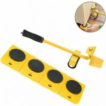 Lifter Furniture with 4 Pack Movable Sliders Heavy Duty Furniture Roller Moving Tools up to 150KG / 330 LB, 360 Degree Rotating Skates (Yellow)
