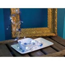 Light Creations - Mini Tablelight Led - 1.5 M - Ozeanblau - 24 Leds - Weiß - Batterien Nicht Enthalten