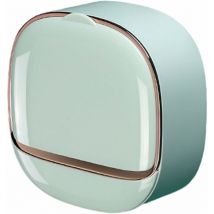 Light Green - 1 Piece Bathroom Wallounted Soap Dish, Shower Soap Holder with Hinged Lid Waterproof Shower Soap Dish, Self Draining Scandinavian Soap