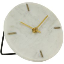 Light&living - Uhr Moreno Aus Stein In Weiß Marmorlook - Ø15 Cm