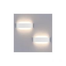 Lightess - 2pcs Applique Murale led Blanc Luminaire Aluminium