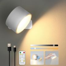 Lightess - Applique Murale Intérieure led Batterie, Blanc