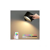 Lightess - Applique Murale Sans Fil Rechargeable Noir 1 Pièce