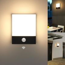 Lightess - Lampe de Mur 18W avec Capteur, Noir (Blanc Chaud)