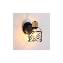 Lightess - Lampe Murale Noir Ajustable Luminaire Appliques Bois
