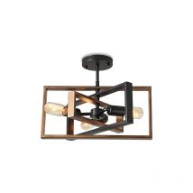 Lightess - diy Plafonnier Rotatif 360° , Noir Marron Sans Ampoule