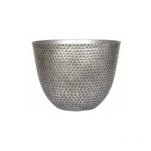 La Hacienda - 31cm Small Elements Plant Pot - Plastic - L31 x W31 x H28 cm - Gun Metal Grey