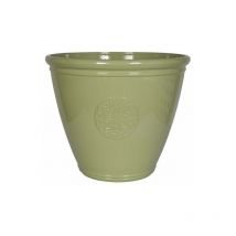 La Hacienda - 45cm Large Eden Emblem Plant Pot - Plastic - L45 x W45 x H38 cm - Green