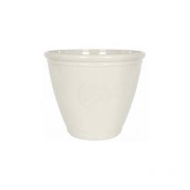 La Hacienda - 40cm Small Eden Emblem Plant Pot - Plastic - L40 x W40 x H30 cm - White