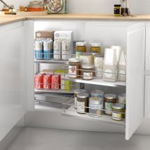 45050014 Cadre Extr. Articulé Droit - Ligne compact minim - Kit cadre amovible articulé avec fermeture amortie et base Blanche