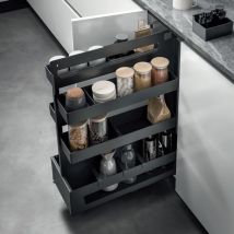Plateau Garde-Manger Sous-Chef Anthracite M30 - Ligne Sous Chef - Casier à bouteilles d'épices Anthracite avec plateaux et guides de base