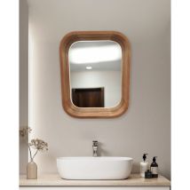 Uniqka - Ligno - Miroir Mural Salle De Bain En Bois Massif De Manguier