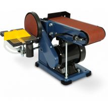 Lijadora de banda fija, apoyo y banda de lijado ajustable, lijadora electrica 375W, lijadora madera, patas antivibratorias, lijadora de banda y