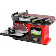 Lijadora de banda eléctrica LJ400C, potencia 400W, tensión 240V, velocidad cinta 7.35m/s, inclinación cinta 90o, inclinación mesa 45o Greencut