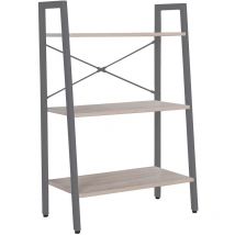 Lilas - Bibliothèque en bois et métal à 3 étagères - Anthracite