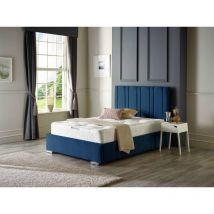 Ds Living - Lilly Panel Blue Upholstered Soft Touch Bed Frame King