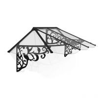 Palram - Patio Cover Lily Extendable Series Canopy Door Awning Kit 2600 Clear - Acrylic - L267.2 x W88 x H70 cm - Black