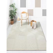 Lima Designer Teppich, weich, waschbar, Flor aus 100% recyceltem Polyester, Creme, 120 x 170 cm - The Carpet