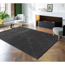 The Carpet - Lima Designer Teppich, weich, waschbar, Flor aus 100% recyceltem Polyester, Anthrazit, 080 x 150 cm
