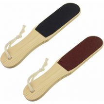 Lime à callosités 2 pièces 6x26cm Lime à callosités double face en bois naturel de haute qualité pour les pédicures et les soins des pieds Fei Yu