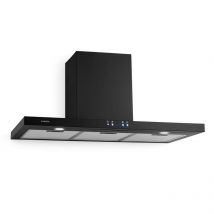 Klarstein - Hotte Aspirante 90cm, Hottes de Cuisine Inclinées, Filtre de Hotte en Aluminium, Débit d'Air Puissant 600m³/h, led, Ecran Tactile,