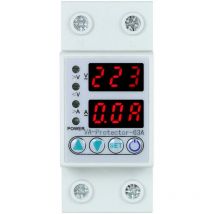 Sunxury - Limiteur de courant de surtension et de sous-tension réglable à réinitialisation automatique 63A avec double affichage LED,220 v