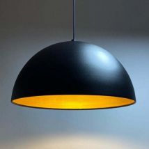 Linate Industrielle Pendelleuchte aus Handbemaltem Schwarze Metall – Vintage-Kronleuchter E27 Ø40 cm für Wohnzimmer, Schlafzimmer oder Esszimmer