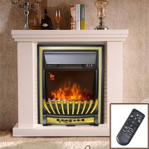 Lincsfire - Wickenby 2KW Time/Temperature Display Remote Control Inset Modern Electric Fireplace Stove