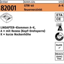 Lindapter – Klemme GT A KM 12 feuerverzinkt – Durchmesser 12mm – Gewicht 5,60kg – Bauaufsichtliche Zulassung: Ja
