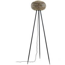 Tripod Stehlampe "Nerys" aus Holz für Wohnzimmer & Esszimmer von Lindby