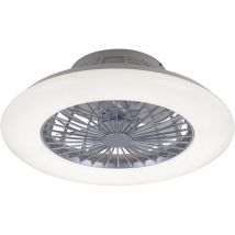 Starluna - Deckenleuchte cct Deckenventilator 3 Stufen Raumlüfter Sternenhimmel Wohnzimmerlampe Fernbedienung, Stahl weiß, 1x led 1700Lm 3000-6500K,
