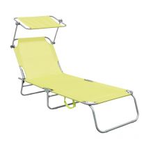 Linder Exclusiv Klappbarer Gartenliege mit Baldachin Lime Grün